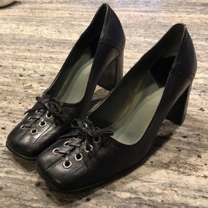 Nine West square toed shoes, 3in heel. Size 7